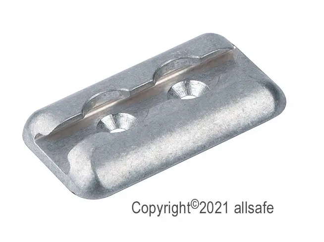 AJ-Airline, Zurrplatte, Aluminium, für Double-Stud, Belastbarkeit 800 daN
