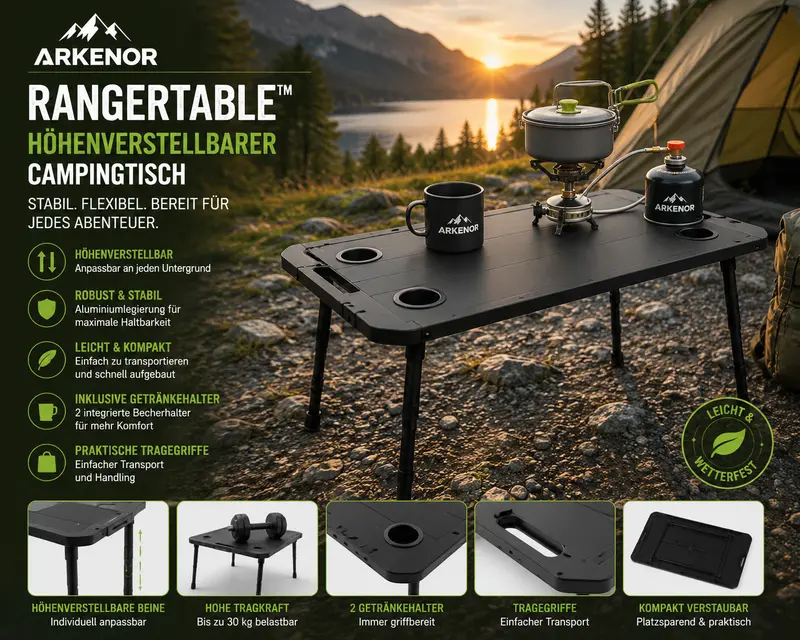Arkenor RangerTable™ Mehr Komfort für deine Outdoor-Küche.