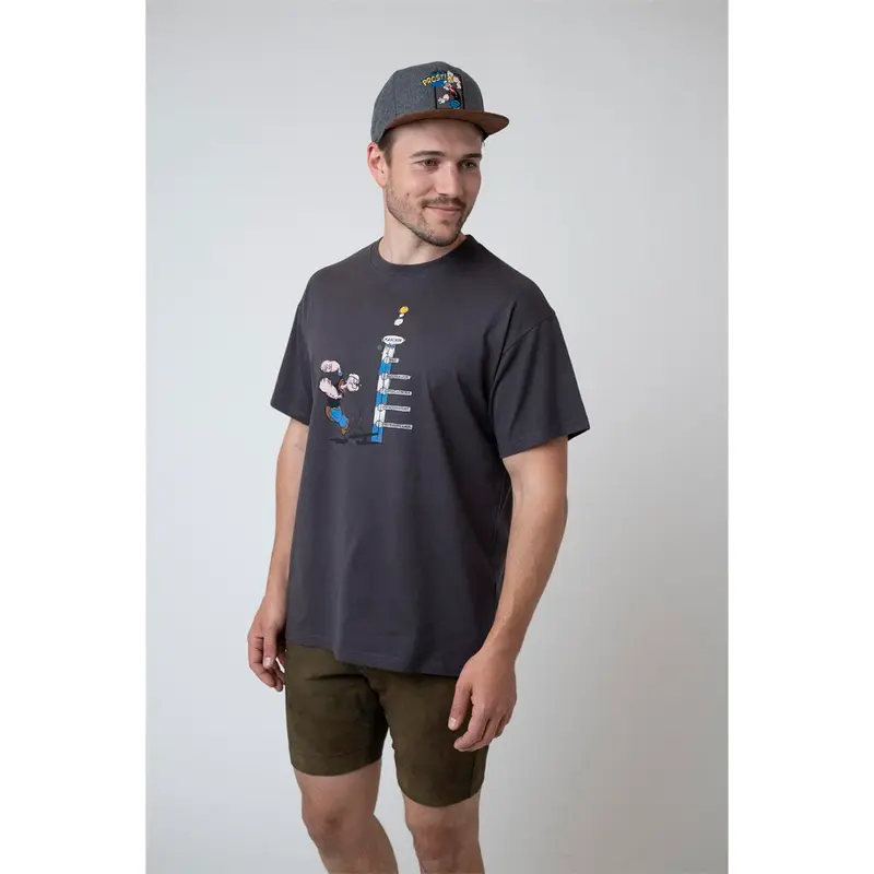 Bavarian Caps T-Shirt "Popeye haut den Lukas" - dunkelgrau
