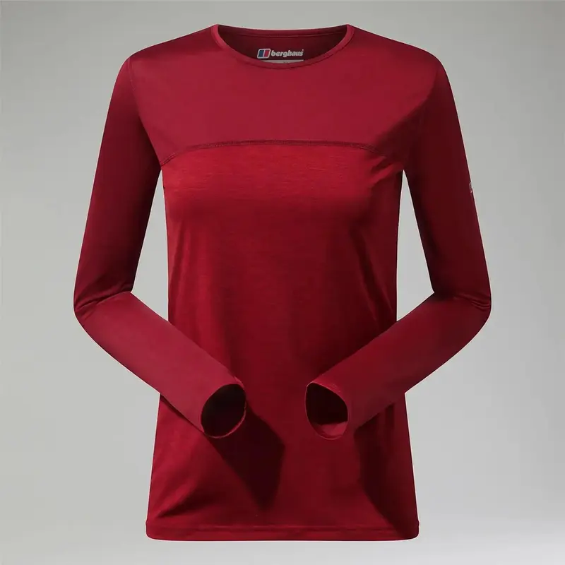 Berghaus Women Voyager Tech Tee Basecrew LS red