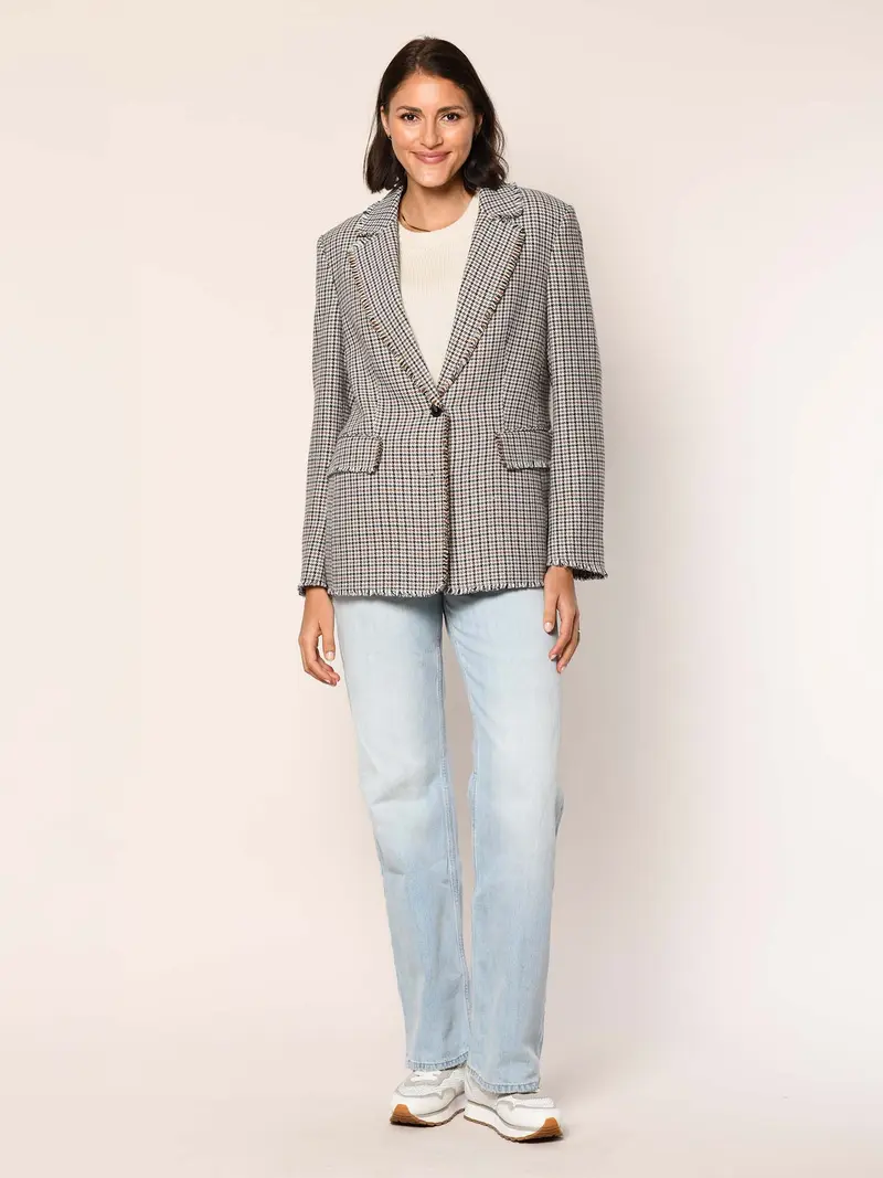 Blazer im Pepita Muster