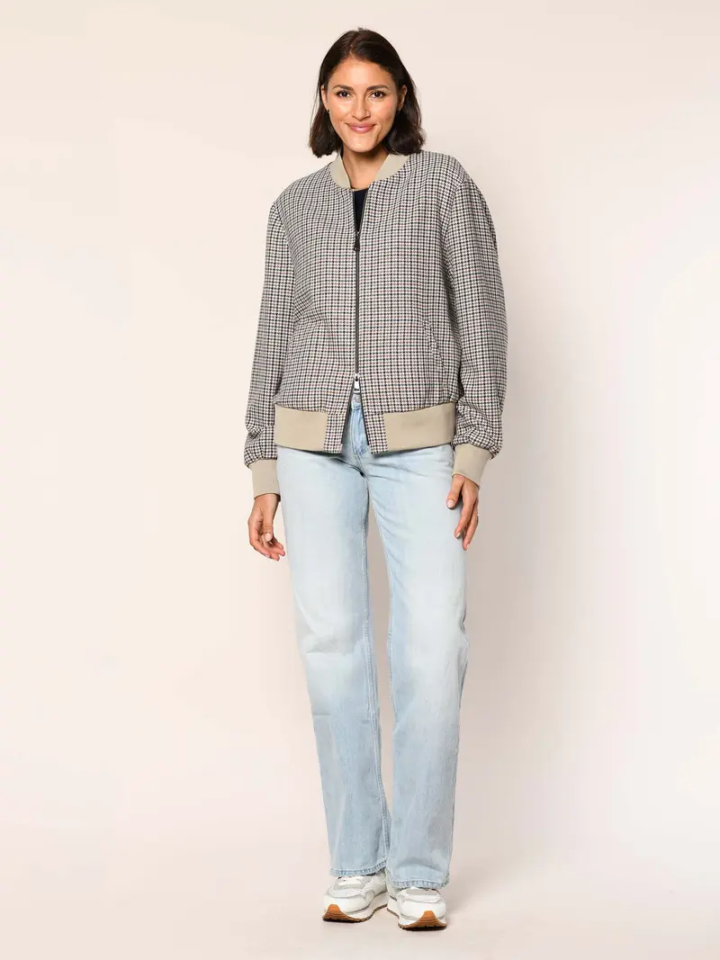 Blouson im Pepita Muster