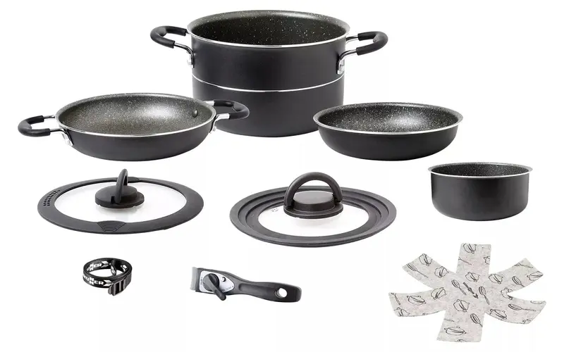 Brunner Pirate NG Topfset Aluminium mit Vacublock 9-teilig Ø 22 cm