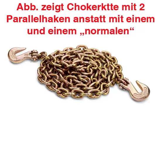 Chokerkette 2 m , mit 1 Haken und 1 Parallelhaken, Bruchlast 8 t