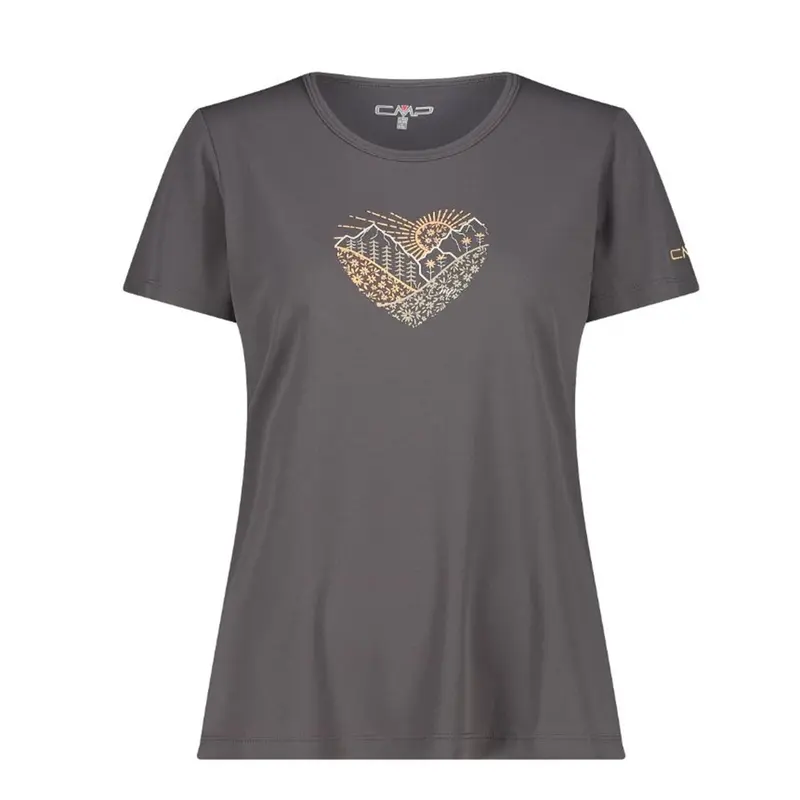 CMP Sport Woman Piqué T-Shirt mit Print terra