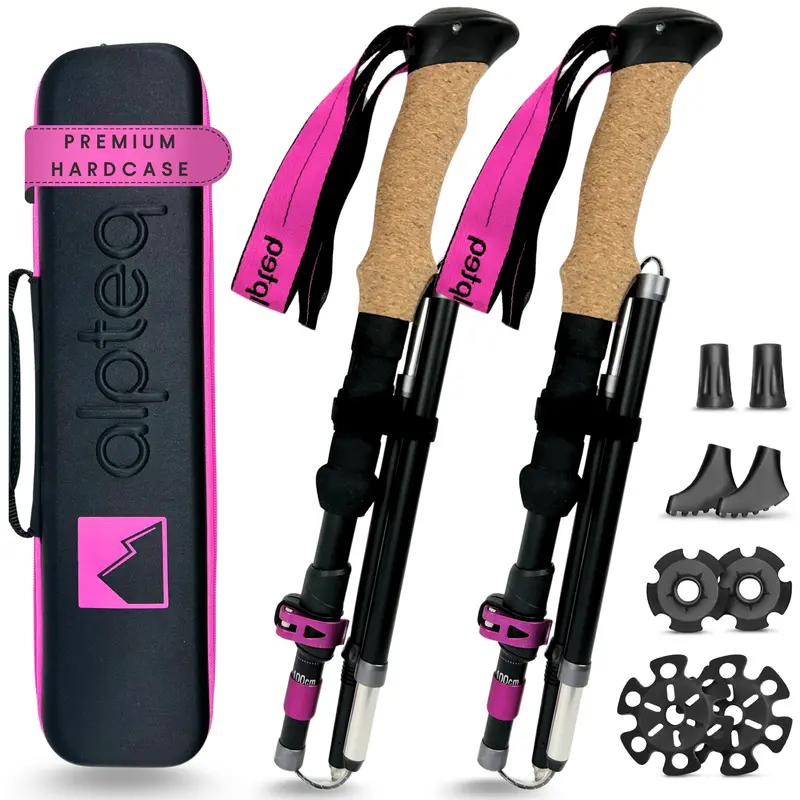 Dachstein - faltbare Wanderstöcke aus Aluminium | Pink 100-120 cm