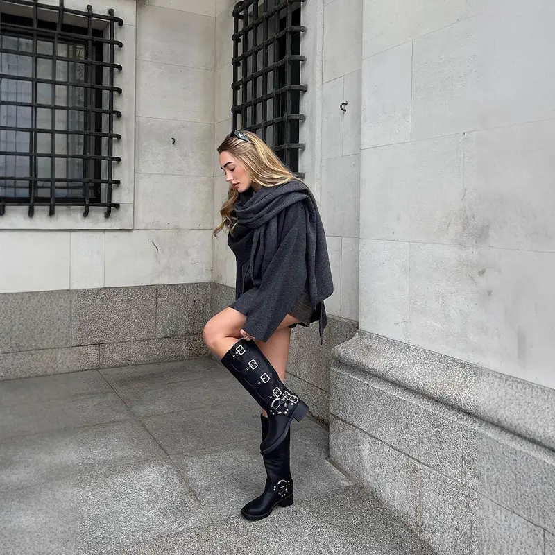 Damen Asymmetrisches Wollmix‑Cape mit Wasserfallkragen und weitem Fall Drune
