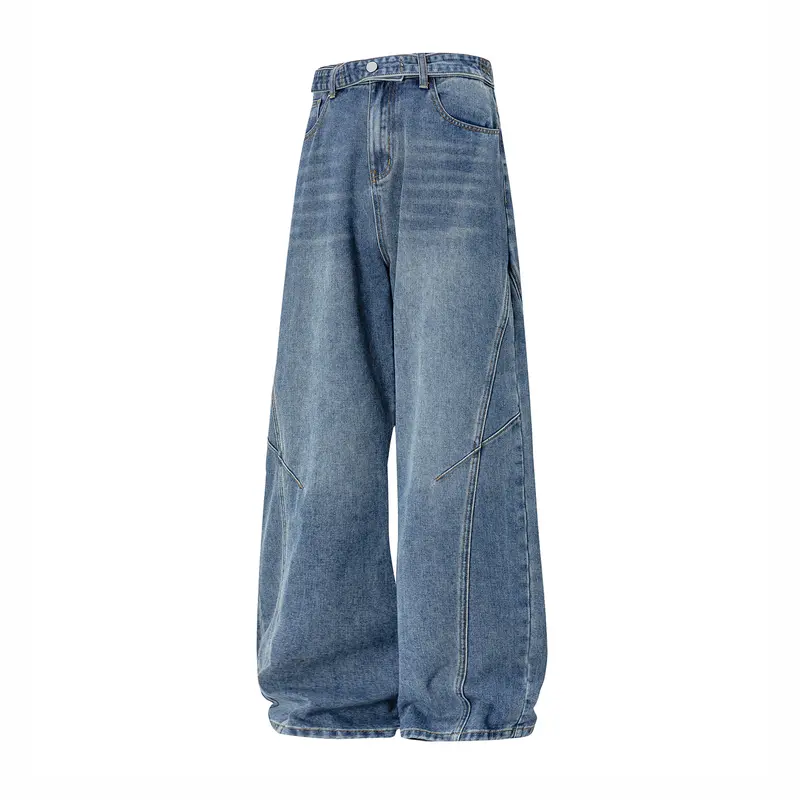 Damen Balloon-Jeans mit Paneelnähten, hoher Taille und extra weitem Bein Drune