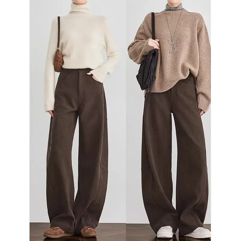 Damen Bequeme und elegante weite Cordhose Drune