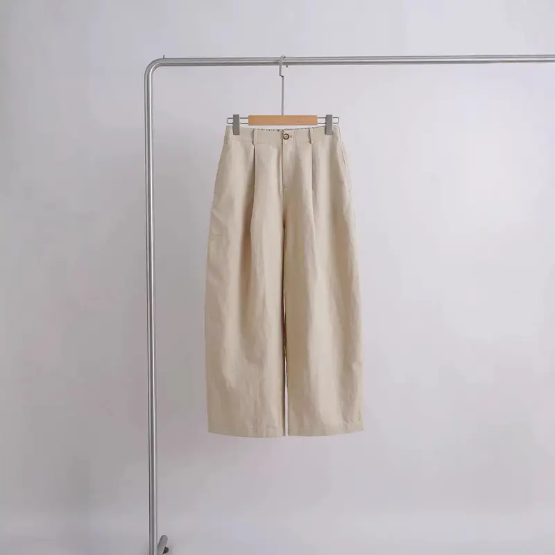 Damen Bequeme und lässige weit geschnittene Stoffhose Drune