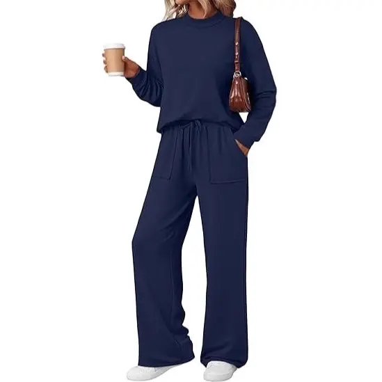 Damen Bequemes Freizeitanzug mit weiten Hosen Drune