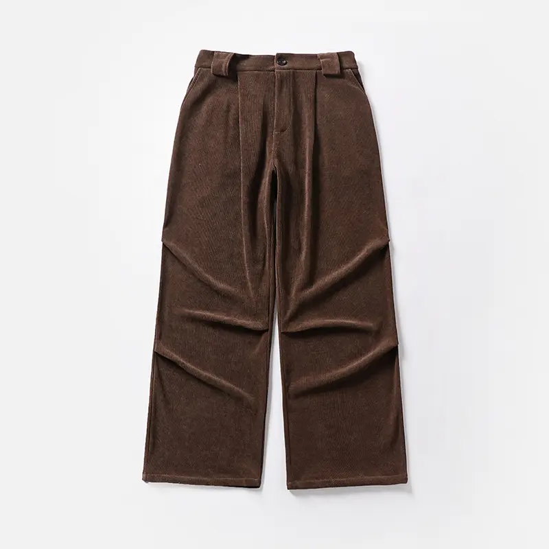 Damen Bundfalten-Hose mit weitem Bein und hoher Taille Drune