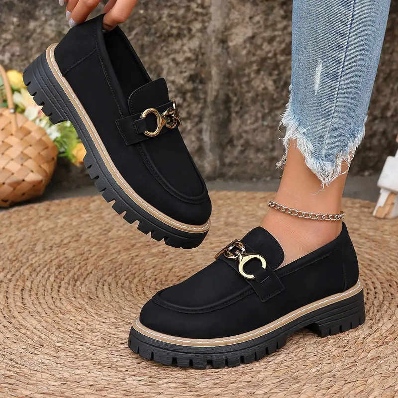 Damen Chunky Loafer mit Metall-Horsebit und profilierter Lug-Sohle Drune