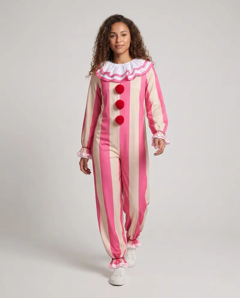 Damen Clownoverall mit fröhlichen Farben und verspieltem Design Drune