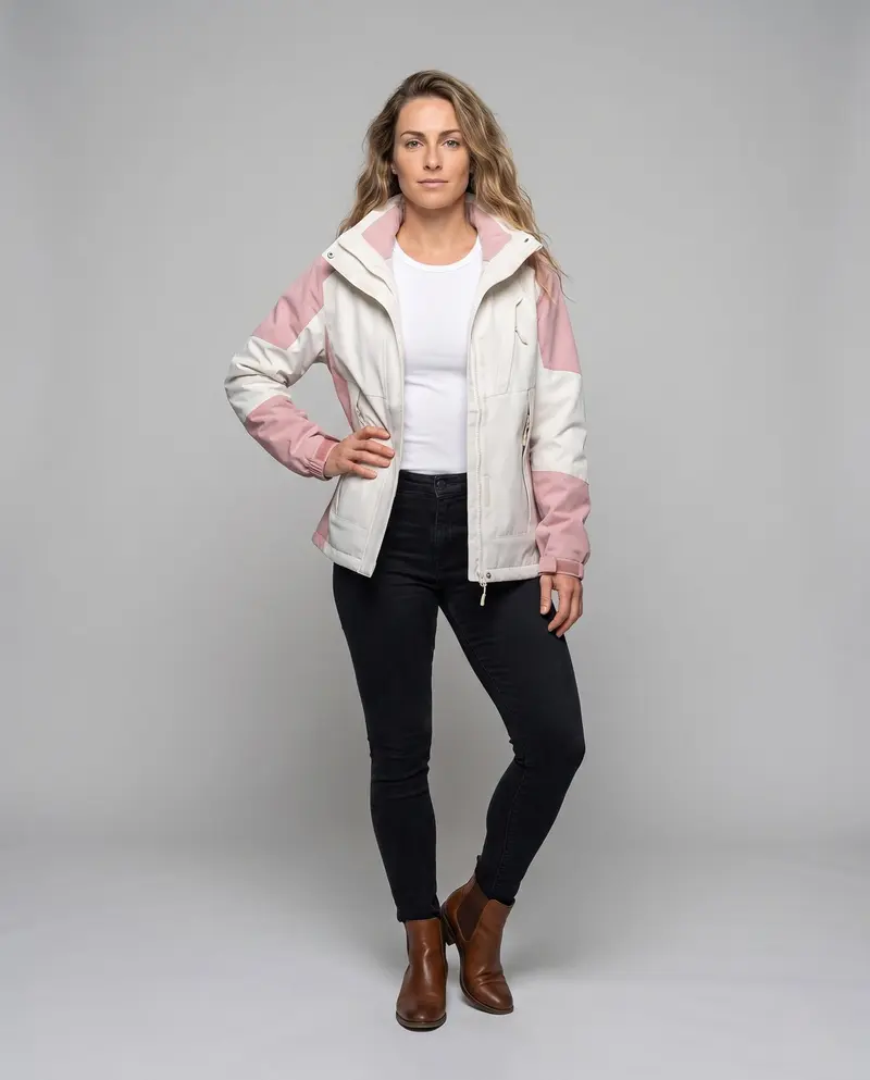 Damen Colorblock Leicht Übergangsjacke mit atmungsaktiver Membran und herausnehmbarem Innenwesten