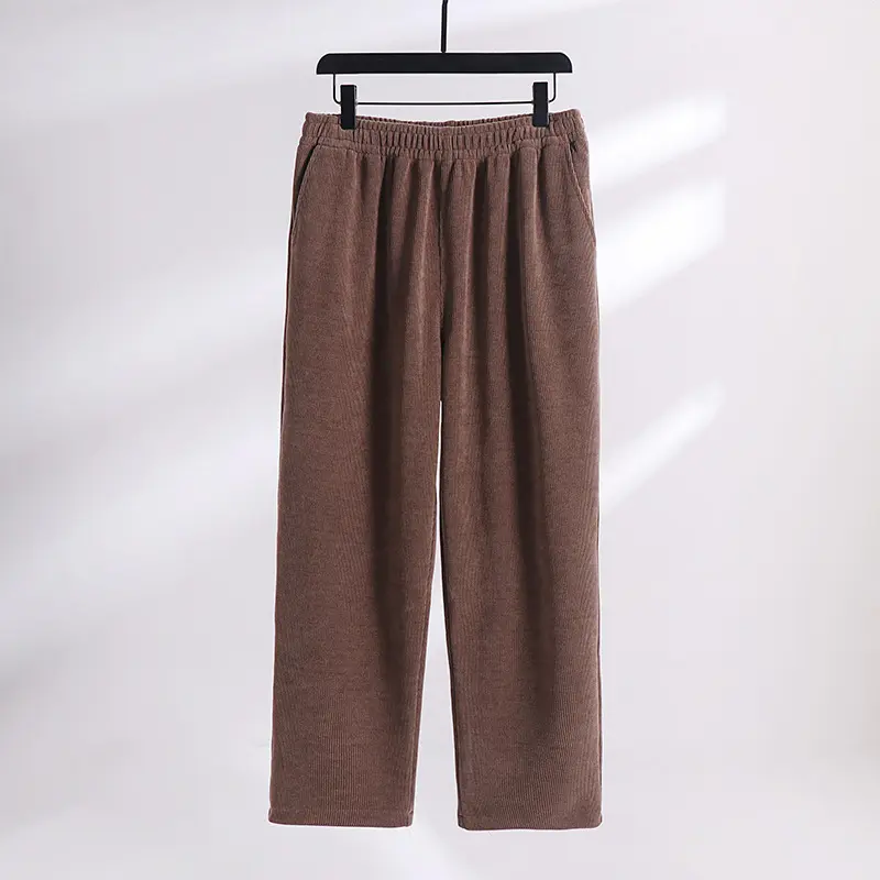 Damen Cordhose mit elastischem Bund weitem Bein und Eingrifftaschen Drune