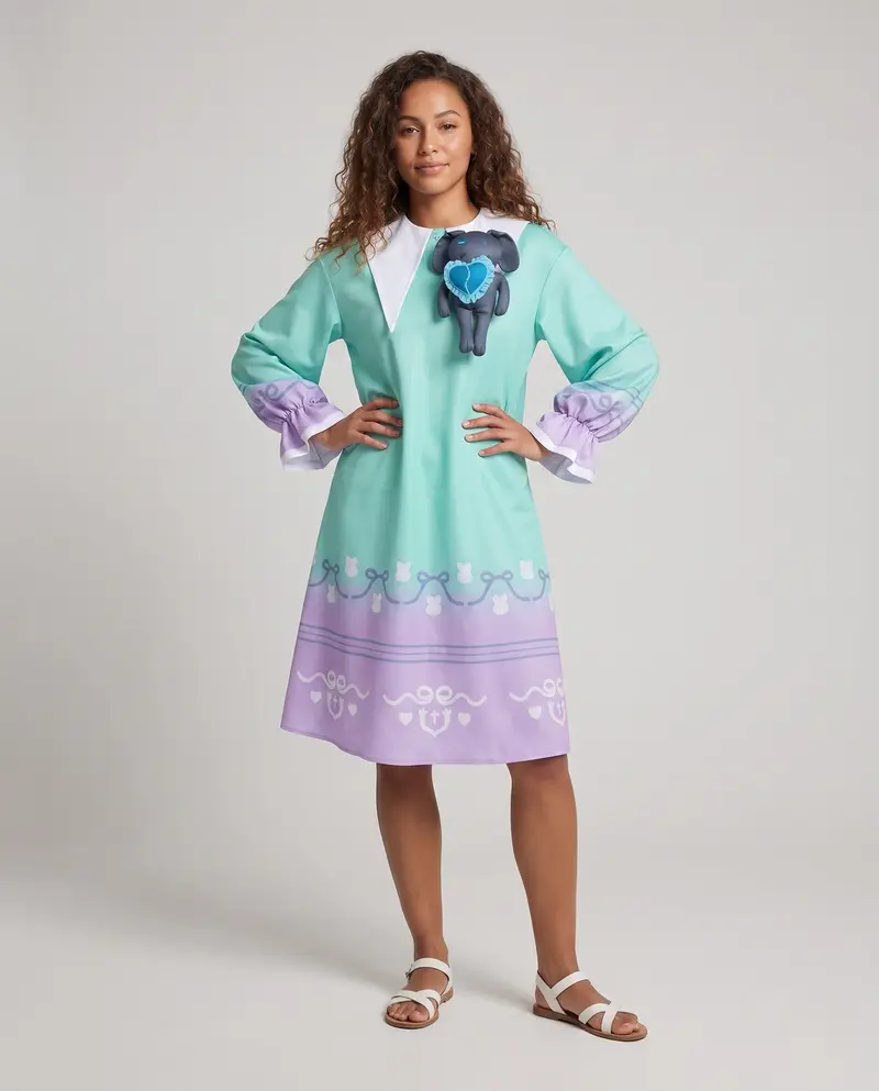 Damen Cosplay-Kleid mit einzigartigen Accessoires und verspieltem Design Drune