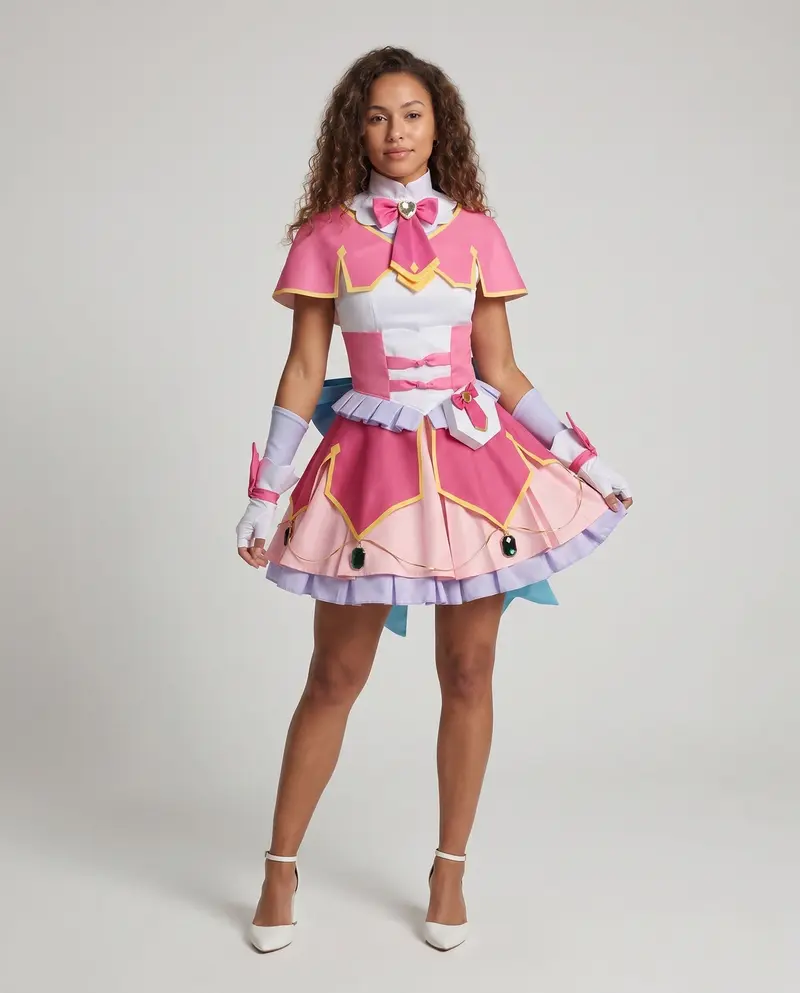 Damen Cosplay-Kostüm mit voluminösem Rock, eleganten Rüschen und hochwertigem Zubehör Drune