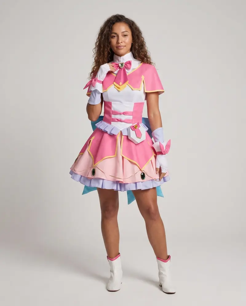 Damen Cosplay-Kostüm mit voluminösem Rock und kunstvollen Verzierungen Drune