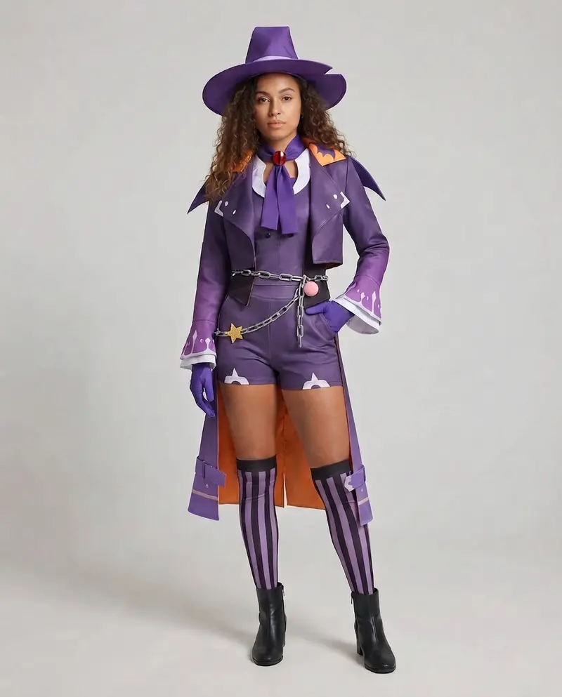 Damen Cosplay-Outfit mit kunstvollen Details und multifunktionaler Ausstattung Drune