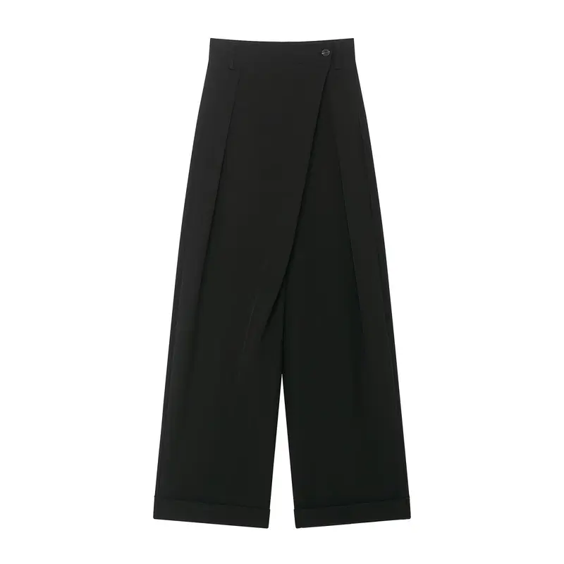 Damen Culotte‑Hose mit Wickel‑Front und weitem Bein Drune