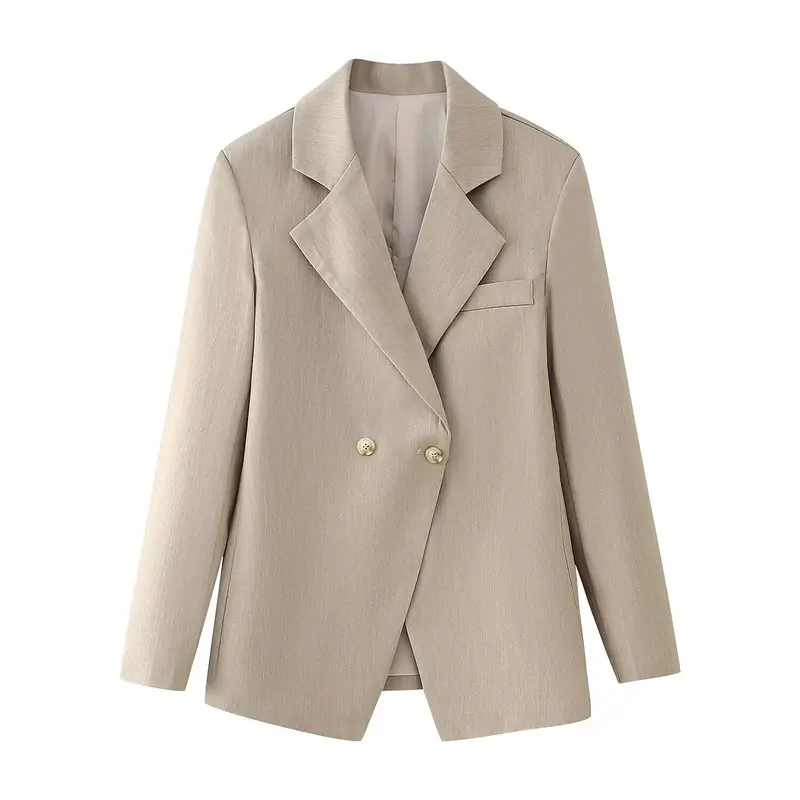 Damen Doppelreihiger Oversize-Blazer aus feinem Twill mit fallendem Revers Drune