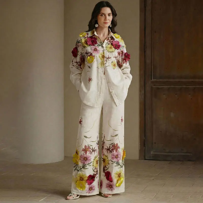 Damen Elegant floral gestalteter Gesamtlook Drune