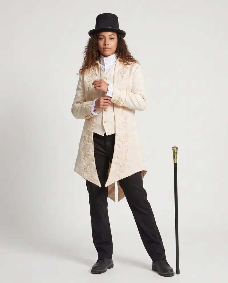 Damen elegante Frackjacke mit kunstvollen Verzierungen Drune