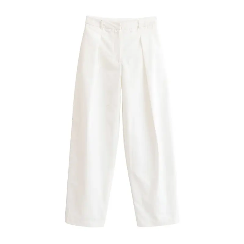 Damen Elegante High‑Waist Palazzo‑Hose mit Bügelfalte und geradem weitem Bein Drune