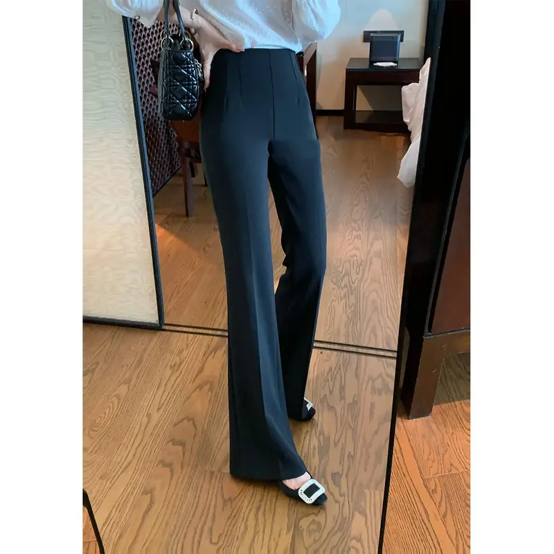 Damen Elegante Hoch taillierte Palazzo-Hose Drune
