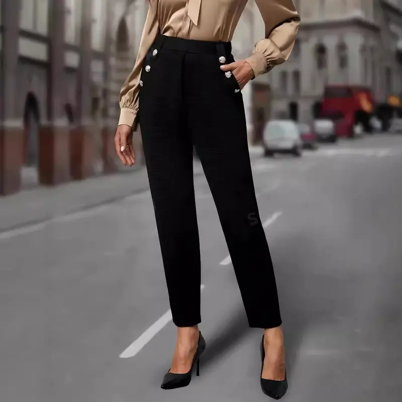 Damen Elegante und figurbetonte Hochbundhose Drune