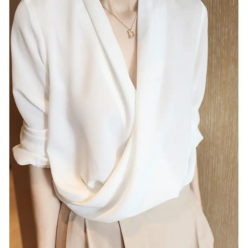 Damen Elegante Wickelbluse Drune