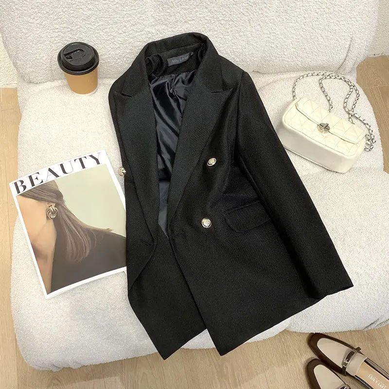 Damen Eleganter Doppelreihiger Blazer Drune