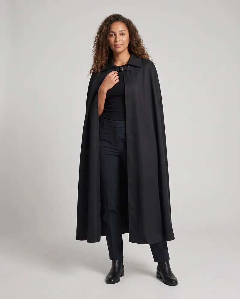Damen eleganter Kapuzenumhang aus luxuriösem, schimmerndem Stoff Drune