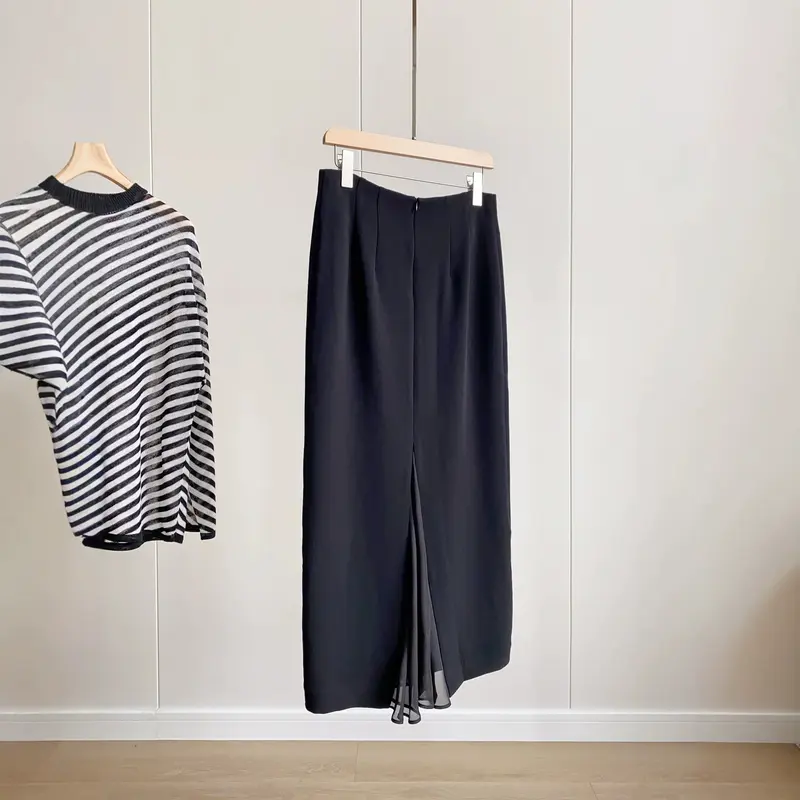 Damen Eleganter Maxirock aus hochwertigem fließendem Material Drune