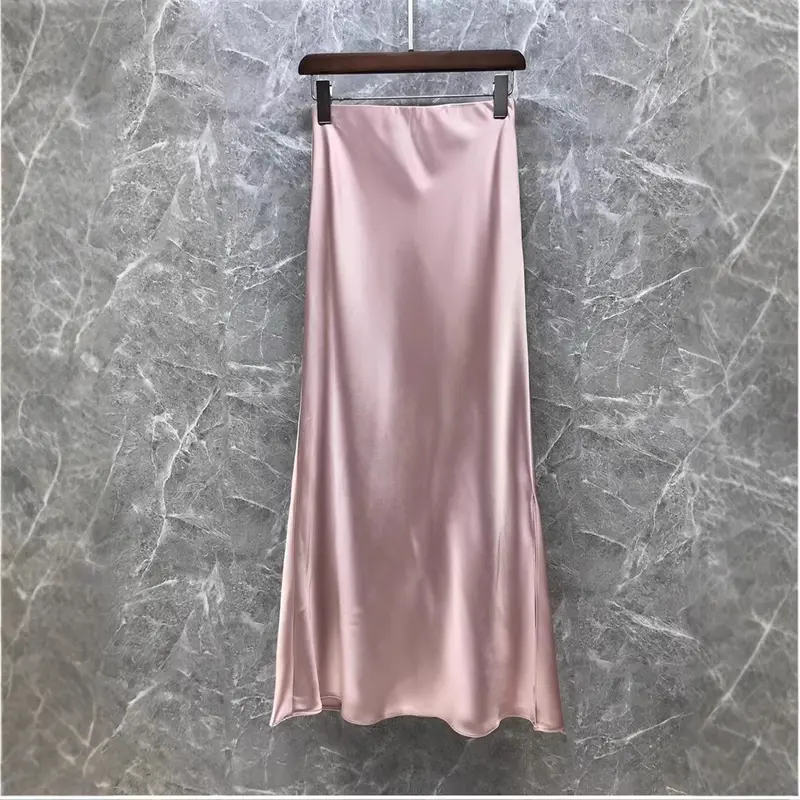 Damen Eleganter Midi-Rock aus hochwertigem Satin Drune