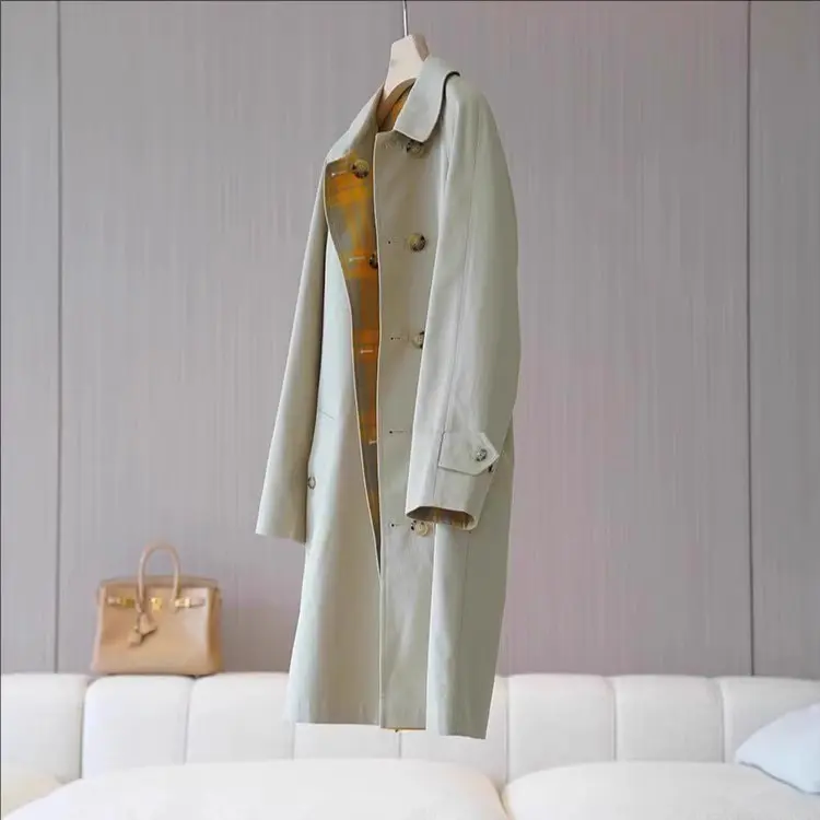 Damen Eleganter Trenchcoat mit doppelter Knopfleiste aus hochwertigem Material Drune