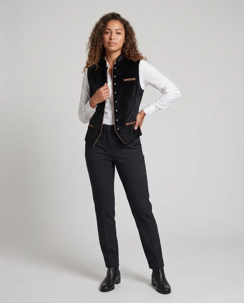 Damen eleganter Westen mit kunstvollen Details Drune
