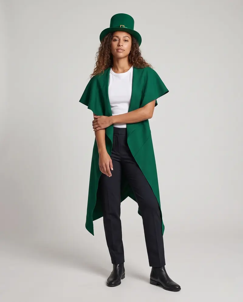 Damen eleganter Wickelumhang aus fließendem Stoff Drune