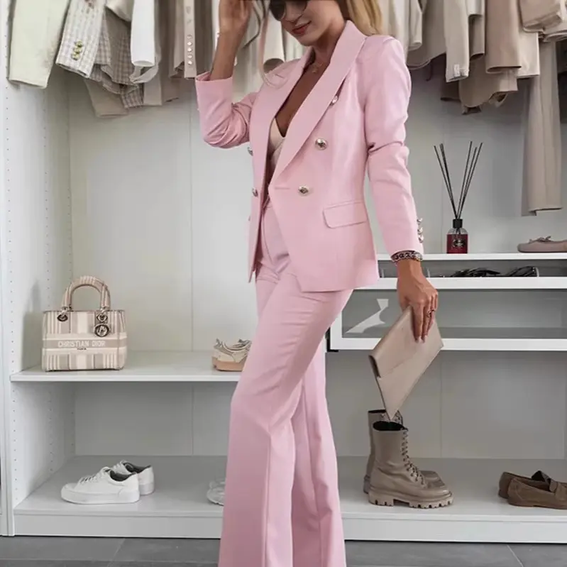 Damen Elegantes Blazer-Set mit weiter Hose Drune