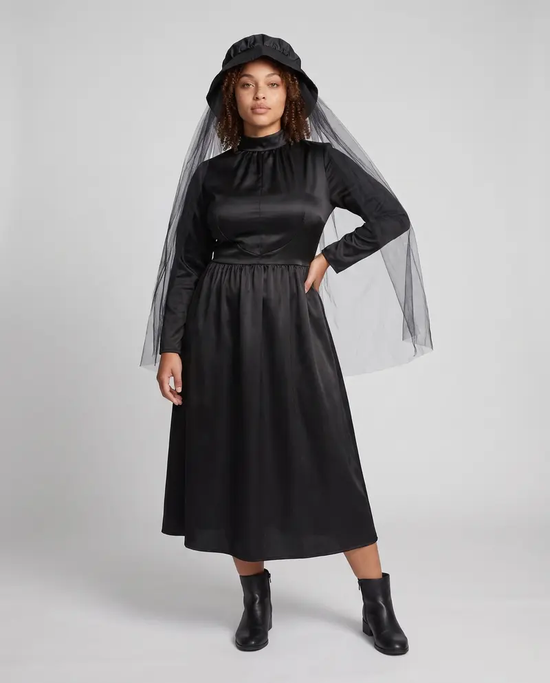 Damen Elegantes Halloween-Kostüm mit transparenten Details Drune