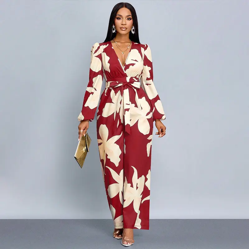 Damen Elegantes Maxikleid mit tiefem V-Ausschnitt und Novoline Drune