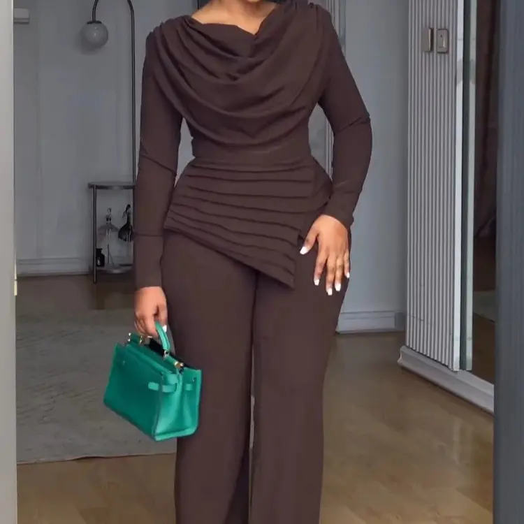 Damen Elegantes Wickel-Jumpsuit mit Drapierung Drune