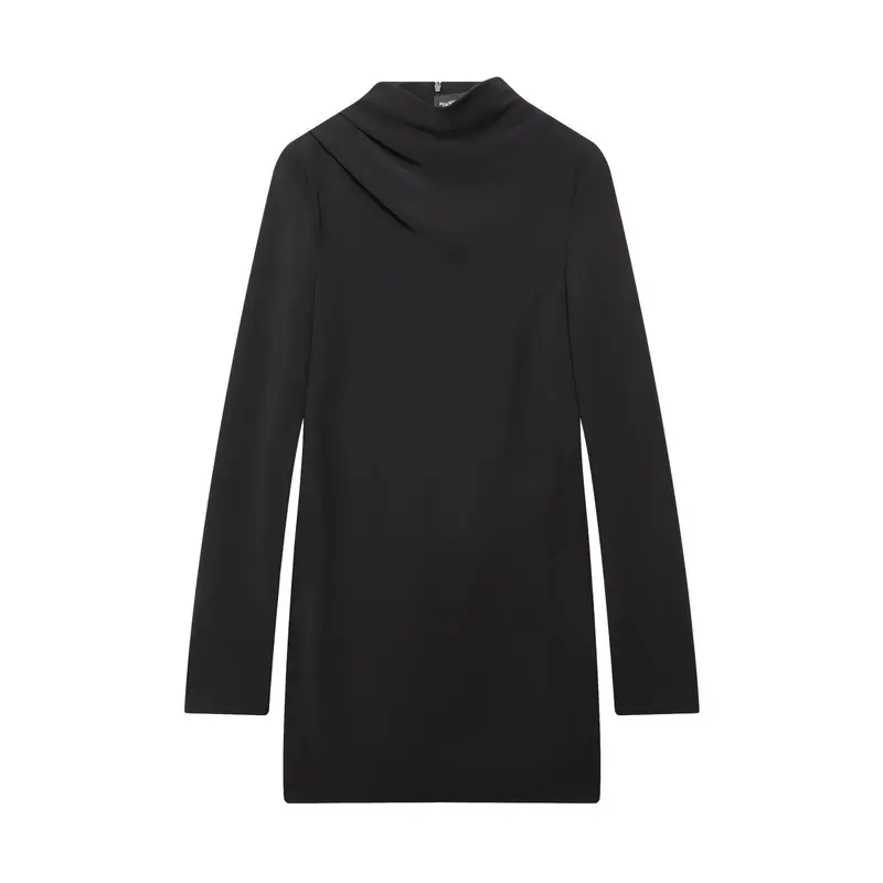 Damen Enganliegendes Minikleid mit drapiertem Stehkragen Drune
