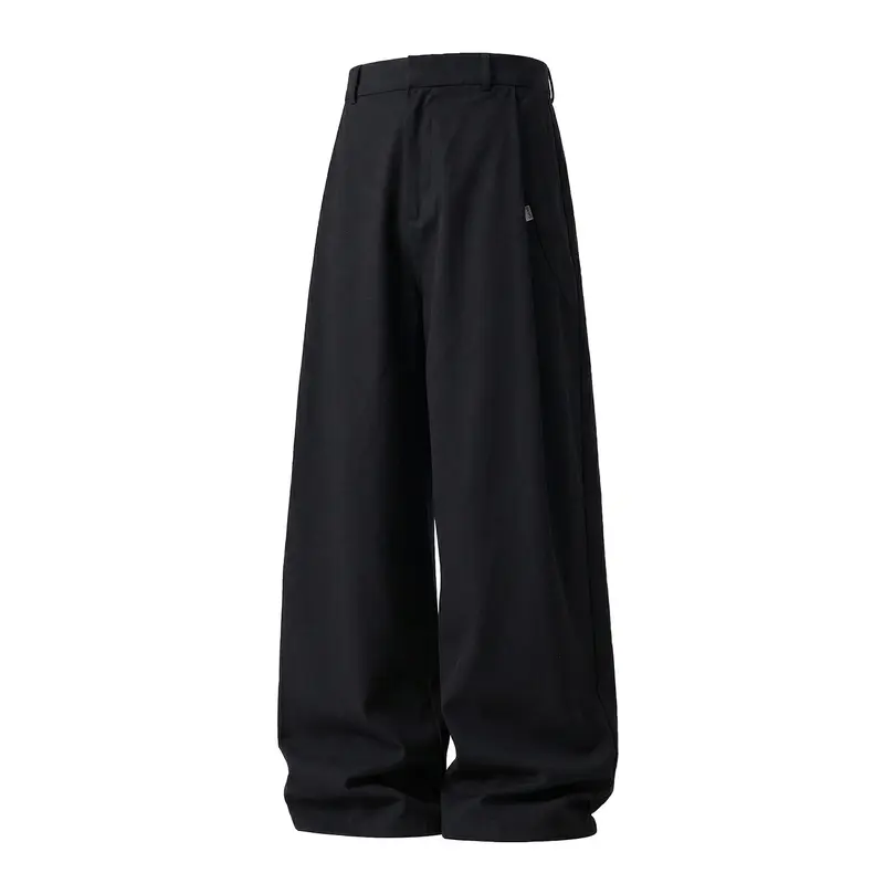 Damen Extraweite High‑Waist Palazzohose im fließenden Weitbein‑Schnitt mit Bundfalten und Schrägtaschen Drune