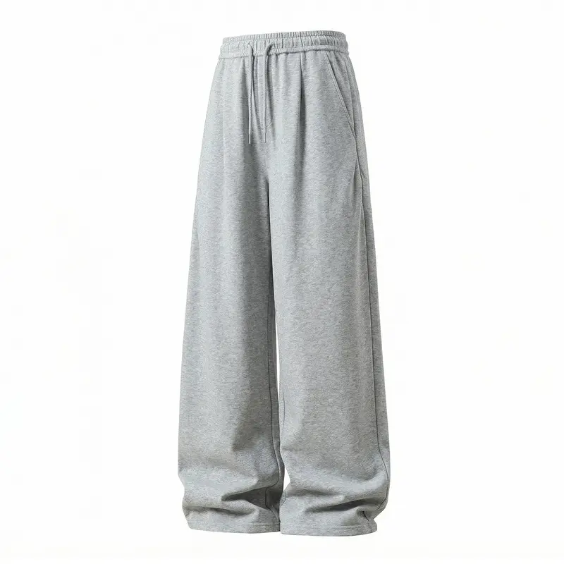 Damen Extraweite Sweatpalazzo‑Hose aus French‑Terry mit Tunnelzug und Eingrifftaschen Drune