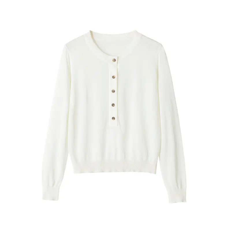 Damen Feiner Kurzcardigan mit Rundhals, Knopfleiste und taillierendem Bündchen Drune