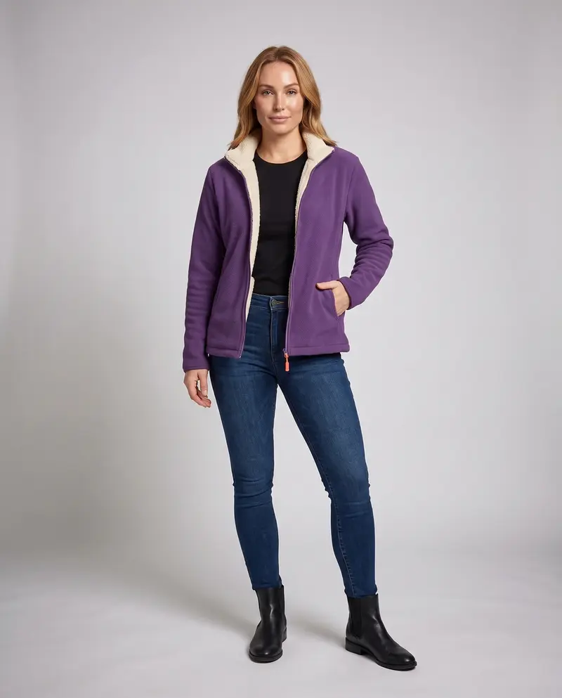 Damen Fleecejacke mit hohem Kragen Drune
