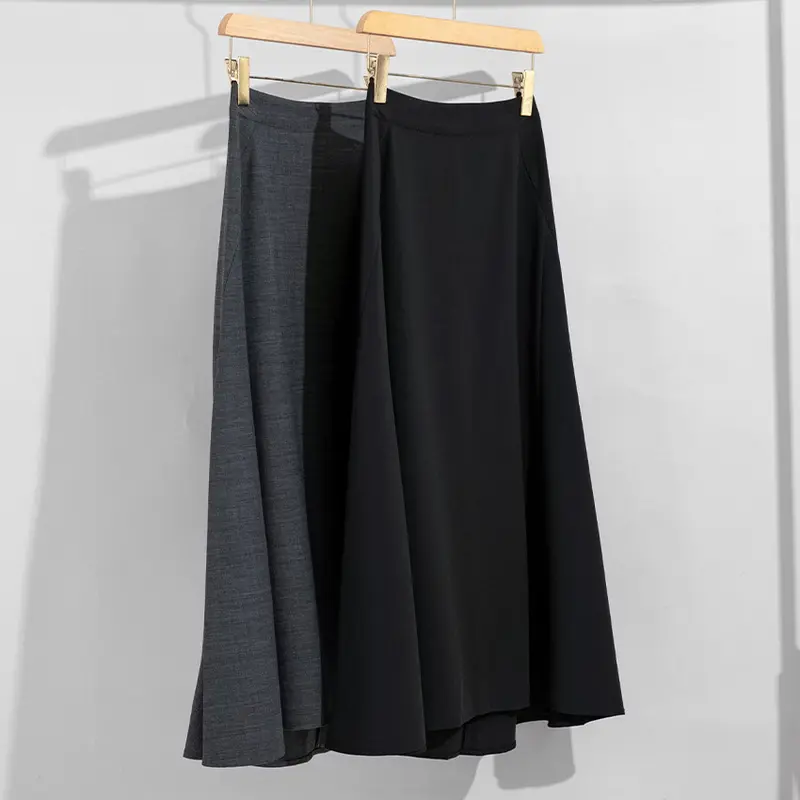 Damen Fließender Maxirock mit hohem Bund, A‑Linie und elegantem Fall Drune