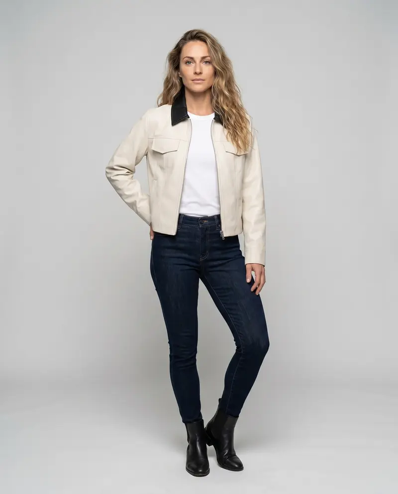 Damen Freizeitjacke mit modernem Kragen und praktischen Taschen